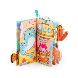 KSIĄŻECZKA SENSORYCZNA MATERIAŁOWA EDUKACYJNA ZWIERZĄTKA TAJEMNICE OCEANU