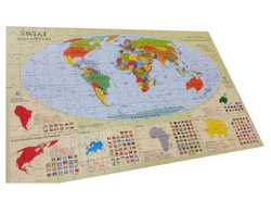 PUZZLE EDUKACYJNE MAPA ŚWIATA 260 EL 60X40 GŁOWALA