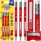OŁÓWKI JUMBO TRÓJKĄTNE ASTRA DO NAUKI PISANIA Z GUMKĄ 3 SZTUKI TEMPERÓWKA