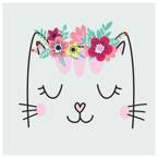 SERWETKI PAPIEROWE 33x33 20 szt MIĘTOWE KOTEK Z WIANKIEM KWIATÓW