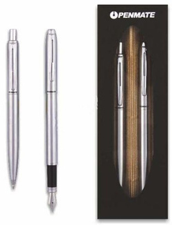 DŁUGOPIS I PIÓRO METALOWE LUNA W ECO ETUI PENMATE