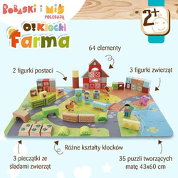 O!KLOCKI DREWNIANE UKŁADANKA EDUKACYJNA 64EL TREFL