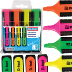 ZAKREŚLACZ MARKER DONAU D-TEXT FLUORESCENCYJNY 4 KOLORY W ETUI