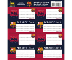 FC BARCELONA NAKLEJKI NALEPKI NA ZESZYT KSIĄŻKI 8SZT ASTRA BLAUGRANA