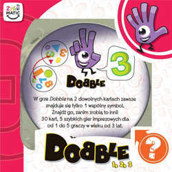 DOBBLE 1, 2, 3 GRA KARCIANA TOWARZYSKA 55 KART METALOWA PUSZKA DOOBLE REBEL