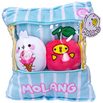 PODUSZKA PLUSZOWA Z KIESZONKĄ NA ZAMEK 22x25 cm MIŁA W DOTYKU + MASKOTKI