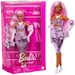 BARBIE DELUXE STYLE LALKA MODOWA W RÓŻOWEJ BŁYSZCZĄCEJ SUKIENCE MATTEL