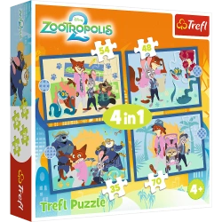 PUZZLE 4w1 ZOOTOPIA PEŁNA PRZYGÓW ZWIERZOGRÓD 2 207 ELEMENTÓW 34677 TREFL
