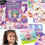 NAKLEJKI TRANSFEROWE KREATYWNA KALKOMANIA WESOŁE WRÓŻKI 3 ARKUSZE KIDEA