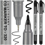 MARKER PERMAMENTNY DO PŁYT CD/DVD DWUSTRONNY CZARNY TO-320 TOMA - 2 szt.