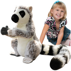 PLUSZAK MASKOTKA LEMUR PRZYTULANKA PRZYJEMNA W DOTYKU MIĘKKA SZARA 28 cm