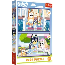 PUZZLE 2x24 BLUEY ZABAWNA BLUEY PIESKI UKŁADANKA 34446 TREFL