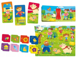 GRA PLANSZOWA EDUKACYJNA INTERAKTYWNA MEMO NAUKA PUZZLE FARMA LISCIANI