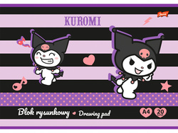 BLOK RYSUNKOWY A4 BIAŁY 20K KRÓLIK KUROMI SZKOLNY ST. MAJEWSKI - 5 sztuk