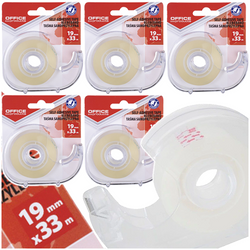 TAŚMA SAMOPRZYLEPNA Z DYSPENSEREM OFFICE PRODUCTS 19mm x 33m - 5 szt.