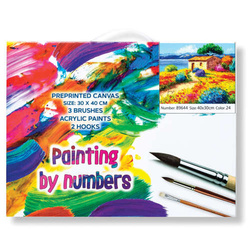 PŁÓTNO MALARSKIE ZE SZKICEM NUMEROWANE FARBY ŁĄKA