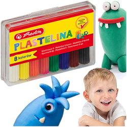 PLASTELINA SZKOLNA W LASECZKACH 8 INTENSYWNYCH KOLORÓW W ETUI HERLITZ