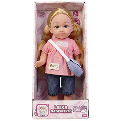 LALKA NATALIA NA SPACERZE W RÓŻOWEJ TUNICE Z TOREBKĄ ŚPIEWA MÓWI PL ARTYK