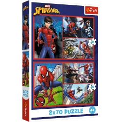 PUZZLE 2x70 MARVEL SPIDER-MAN PAJĘCZE HISTORIE UKŁADANKA 34443 TREFL