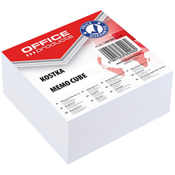 BLOCZEK KARTECZKI KLEJONE KOSTKA OFFICE PRODUCTS 85x85x40mm BIAŁA