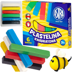 PLASTELINA ASTRA KWADRATOWA SZKOLNA DO MODELOWANIA 6 KOLORÓW