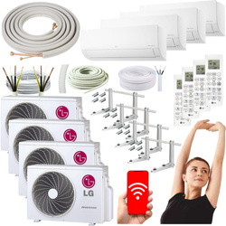 KLIMATYZATOR ŚCIENNY LG STANDARD 2 WiFi 3,5kW ZESTAW DO MONTAŻU 3MB - 4 szt