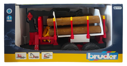 PRZYCZEPA LEŚNA Z DŹWIGIEM I DREWNEM SAMOWYŁADOWCZA 4 KŁODY CHWYTAK BRUDER