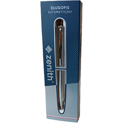 DŁUGOPIS ZENITH 60 AUTOMATYCZNY NIEBIESKI WKŁAD ASTRA ETUI SREBRNY