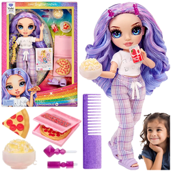 RAINBOW HIGH JUNIOR LALKA VIOLET WILLOW W PIŻAMIE PYJAMA PARTY AKCESORIA