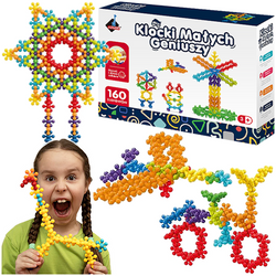 KLOCKI KONSTRUKCYJNE MAŁYCH GENIUSZY KOLOROWE KWIATKI KULKI 160 EL. ASKATO