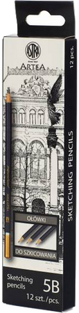 OŁÓWEK DO SZKICOWANIA 5B LAKIEROWANY ARTYSTYCZNY ASTRA ARTEA 12 SZTUK