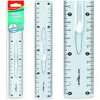 LINIJKA 20 cm PLASTIKOWA KEYROAD TRANSPARENTNA WYTRZYMAŁA Z UCHWYTEM