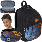 PLECAK SZKOLNY TRZYKOMOROWY PIÓRNIK ST.RIGHT 2w1 BP-26 WULKANICZNY KSIĘŻYC