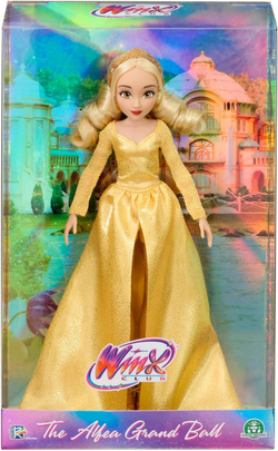 LALKA WINX CLUB GRAND BALL STELLA WRÓŻKA 26 cm BLOND WŁOSY ŻÓŁTA SUKIENKA