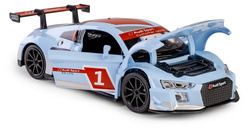 AUDI R8 LMS 2015 NIEBIESKI SAMOCHÓD METALOWY ŚWIATŁO DŹWIĘK NAPĘD 1:32
