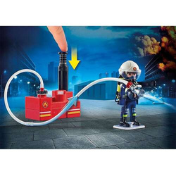 PLAYMOBIL STRAŻ POŻARNA STRAŻACY Z GAŚNICĄ CITY AKCJA RATUNKOWA POMPA WODNA