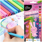 KREDKI OŁÓWKOWE SZKOLNE W KSZTAŁCIE SERCA 12 INTENSYWNYCH KOLORÓW KIDEA