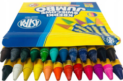 KREDKI ŚWIECOWE JUMBO GRUBE 24 KOLORY INTENSYWNE SZKOLNE ŻYWE ASTRA