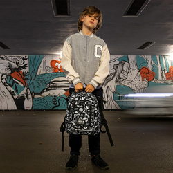 PLECAK SZKOLNY MŁODZIEŻOWY DERFORM BACKUP R57 CZARNY DRIFT GRAFFITI SKATE