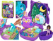 POLLY POCKET LALKI MINI KEMPING SOWA MATTEL GRA ZRĘCZNOŚCIOWA NAKLEJKI 2w1