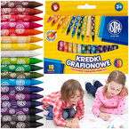 KREDKI Z GLINKI KAOLINOWEJ GRAFIONOWE SZKOLNE 18 KOLORÓW WYRAZISTE ASTRA