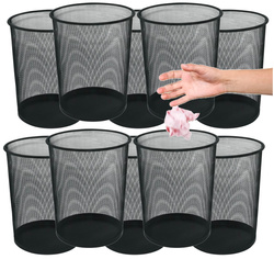 KOSZ NA ŚMIECI Q-CONNECT METALOWY BIUROWY SIATKA DUŻY 19L CZARNY - 10 sztuk