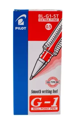 DŁUGOPIS ŻELOWY Z ZATYCZKĄ CZERWONY PILOT G-1 PŁYNNIE PISZE 0,25 mm