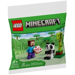 LEGO MINECRAFT STEVE I MAŁA PANDA DRZEWKO 35 EL. FIGURKI SASZETKA 30672