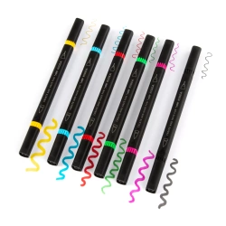 MARKERY BRUSH Z CIEKOPISEM DWUSTRONNE PRECYZYJNA KOŃCÓWKA 6 kolorów KIDEA