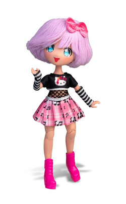 LALKA TEDDY ROCK HELLO KITTY MANGA MODA JAPOŃSKA PRZEGUBOWA FIOLETOWA