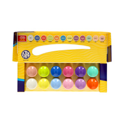 FARBY PLAKATOWE PASTELOWE ASTRA 12 INTENSYWNYCH KOLORÓW x 20ml SZKOLNE