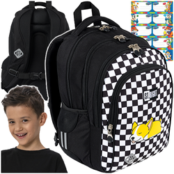 PLECAK SZKOLNY 4-KOMOROWY ST.RIGHT MAJEWSKI BP-58 PIESEK CORGI + NAKLEJKI