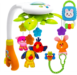 KARUZELA DO ŁÓŻECZKA MUZYCZNA Z PROJEKTOREM / LAMPKĄ POZYTYWKĄ WINFUN