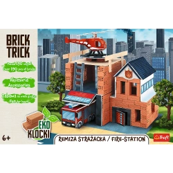 KLOCKI BRICK TRICK BUDUJ Z CEGŁY REMIZA STRAŻACKA STRAŻ POŻARNA 190EL TREFL